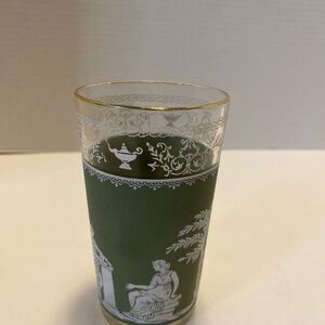 Wedgewood SageGreen Jeanette Jasperware Hellenic Grecian Glass 5” 1 Pc Gold Trim